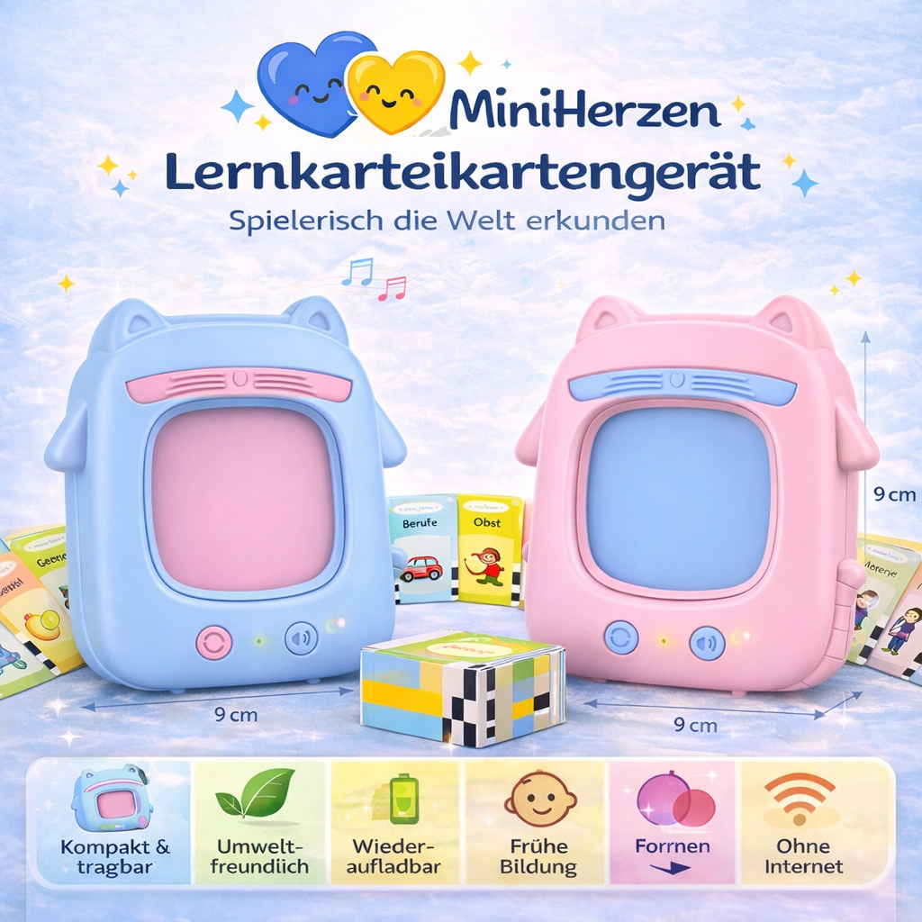 MiniHerzen™ Sprechende Lernkarten für Kinder Komplettpaket